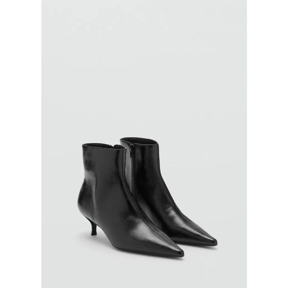 Mango MNG Pointed Toe Kitten Heel Ankle Boots Black Women Size 39/8.5 NEW - Picture 6 of 8